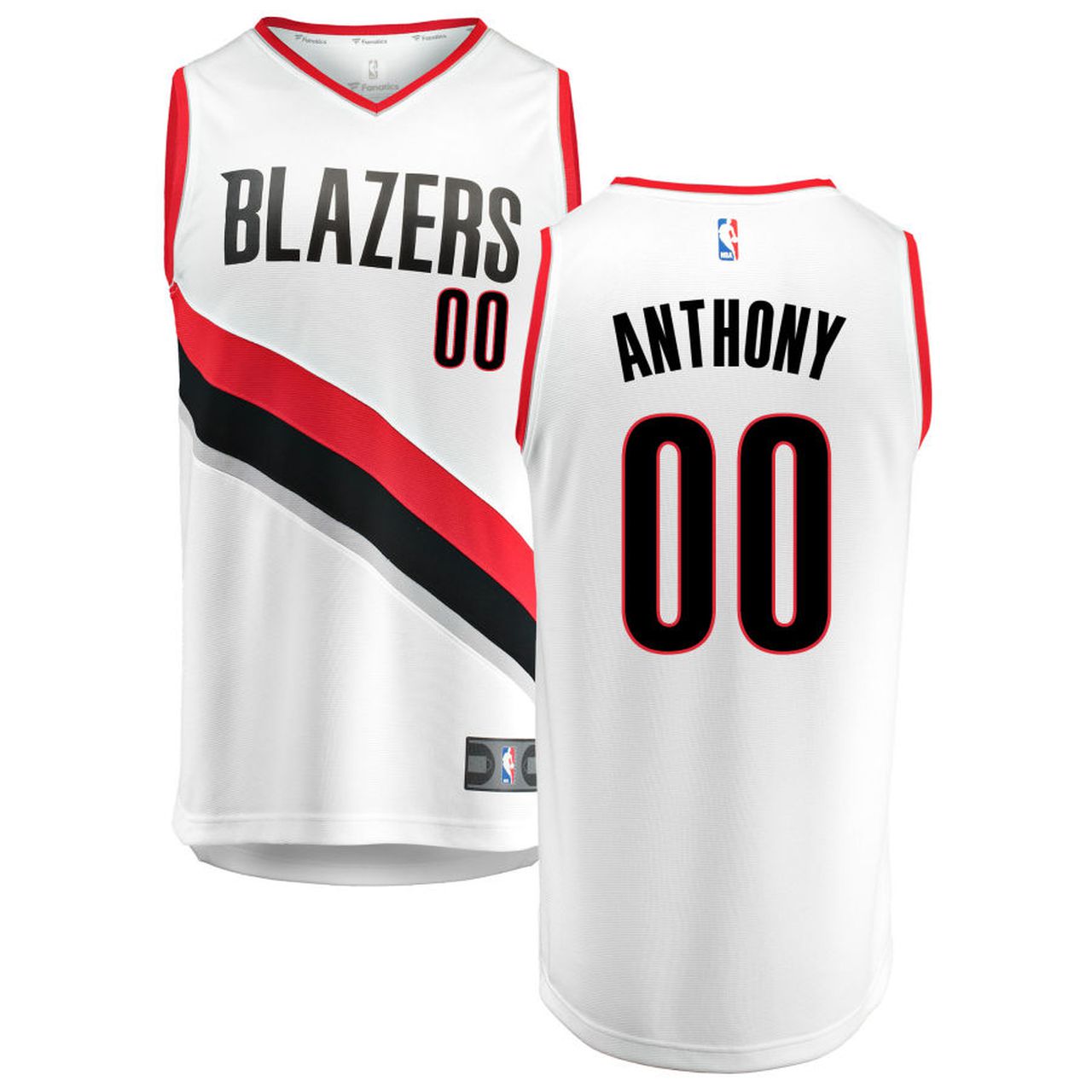 Custom Men Portland Trail Blazers Carmelo Anthony 00 White NBA Jersey